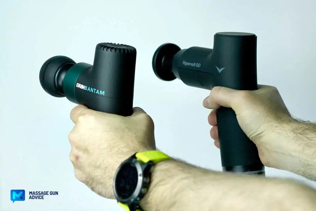 hypervolt go and ekrin bantam mini massage gun