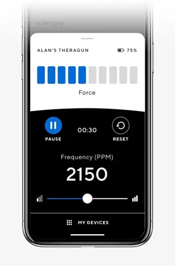 theragun app speed and force control