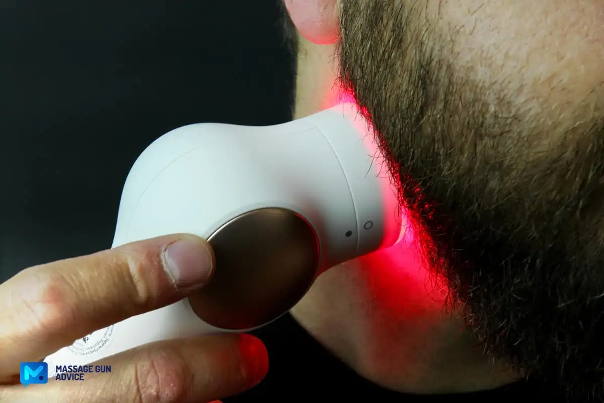 LED light therapy with TheraFace by Therabody