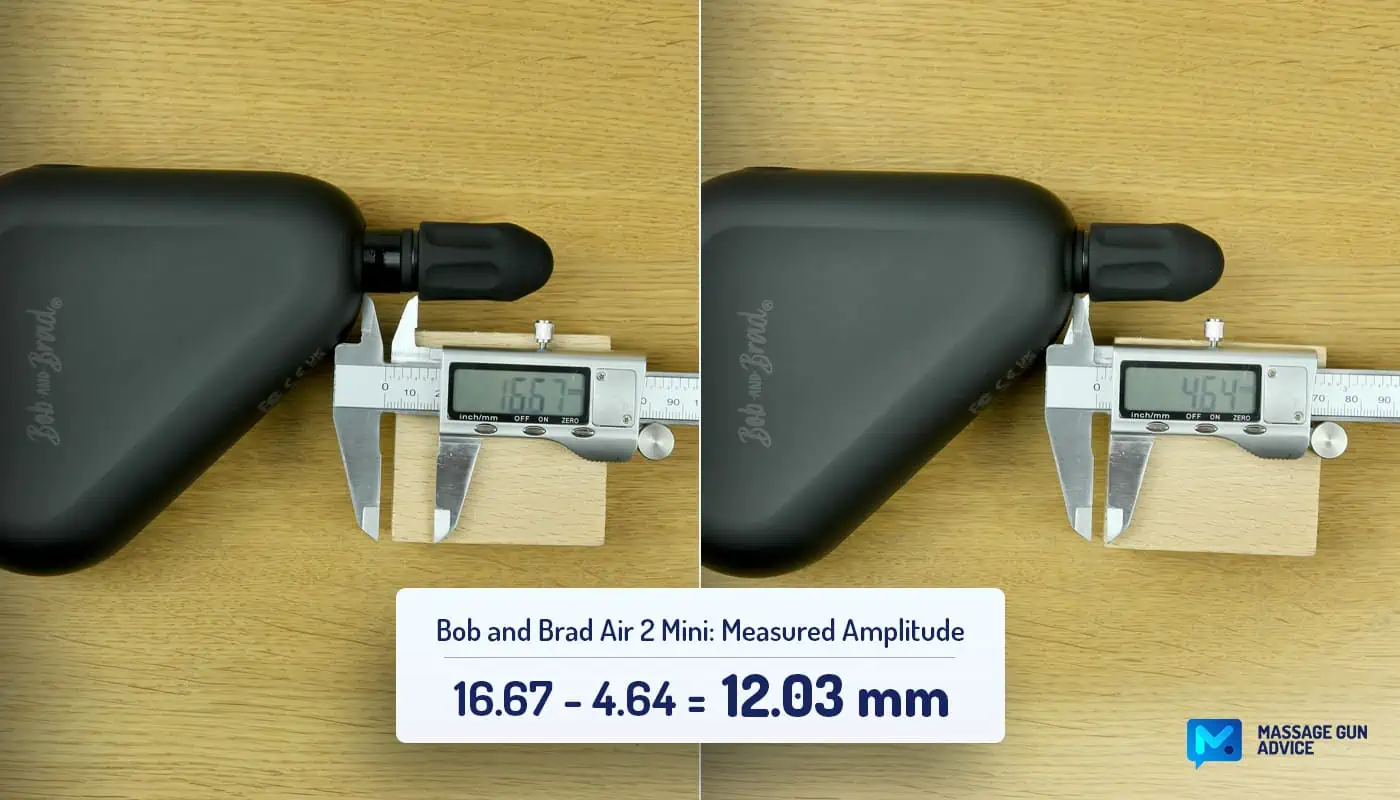 Bob And Brad Air 2 Mini Massage Gun Measured Amplitude