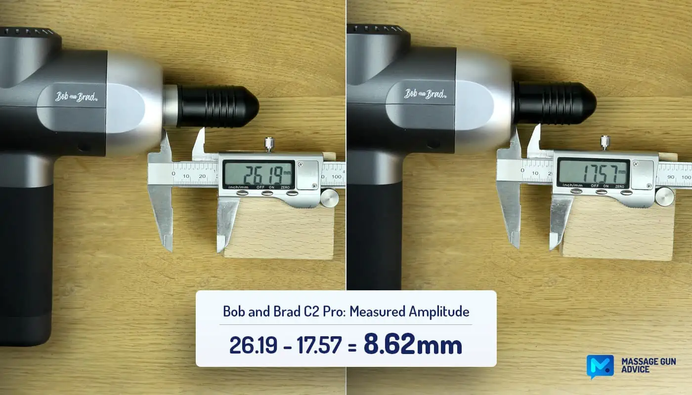 Bob And Brad C2 J Pro Massage Gun Measured Amplitude