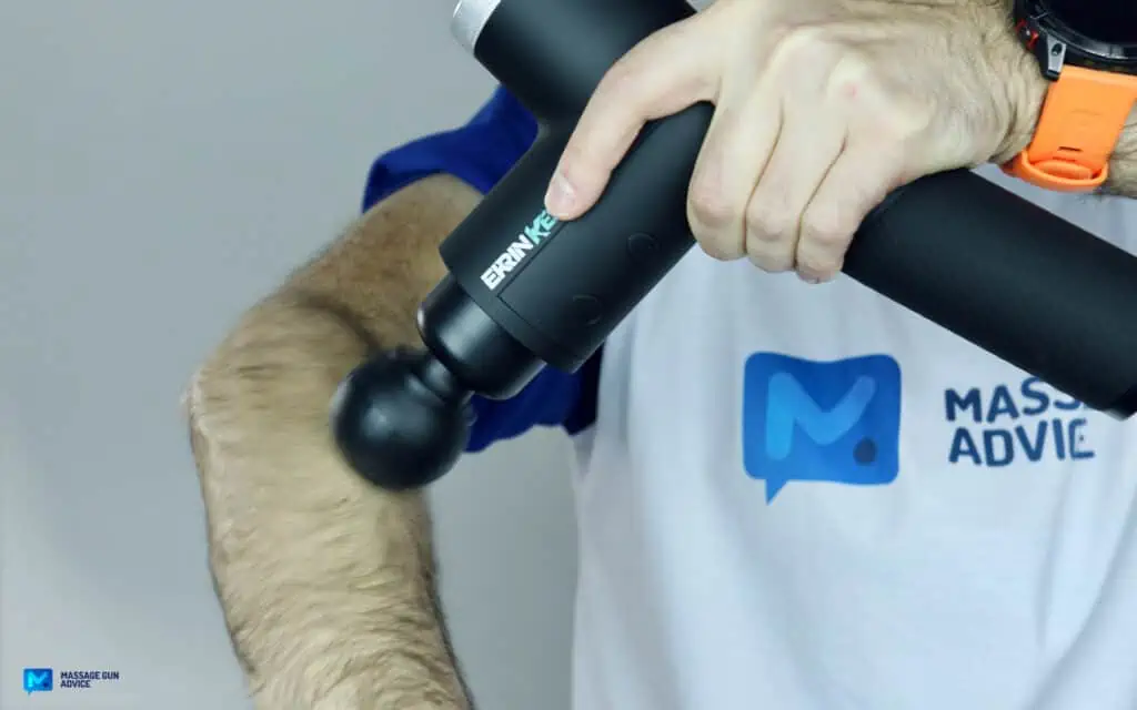 Ekrin Kestrel massage gun Used For Forearm Massage